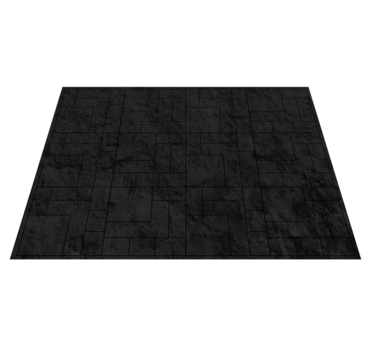 Black marble irregular squares tile carpet - TenStickers