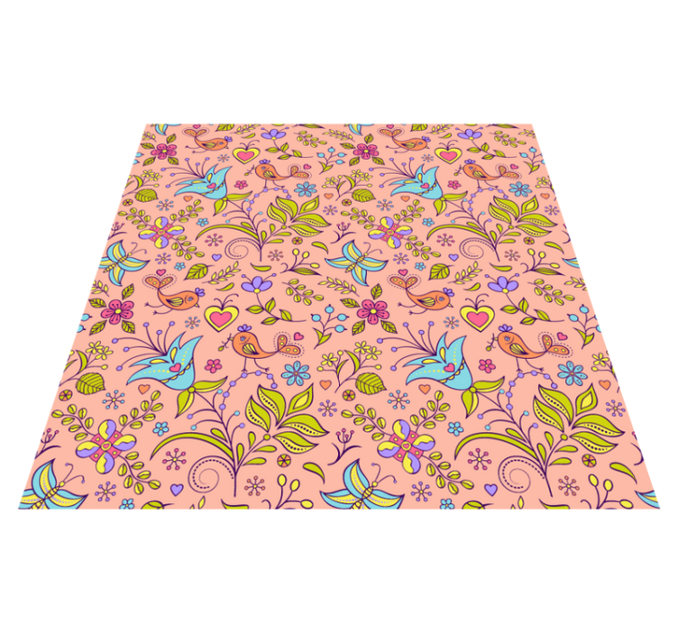 Flower vinyl rug with floral spring design - TenStickers