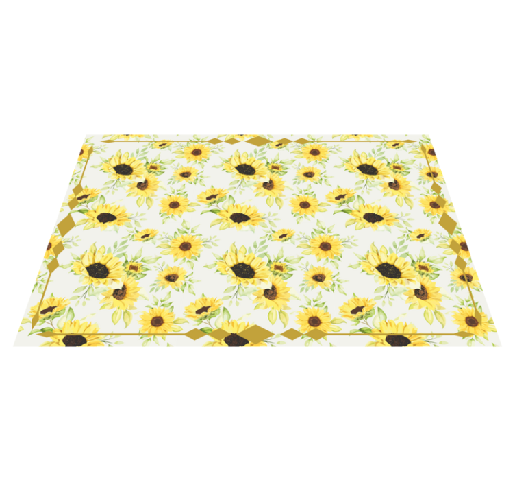 Sunny Floral Pattern flower vinyl rug - TenStickers
