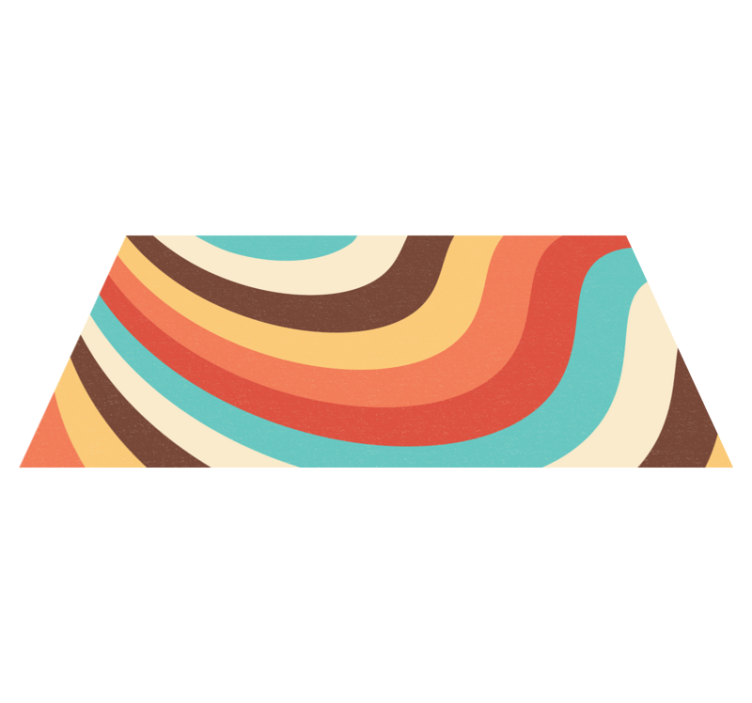 Hand drawn distorted groovy background rug - TenStickers