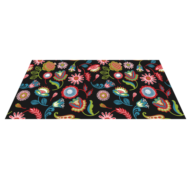 Vibrant Floral Inspiration flower vinyl rug - TenStickers