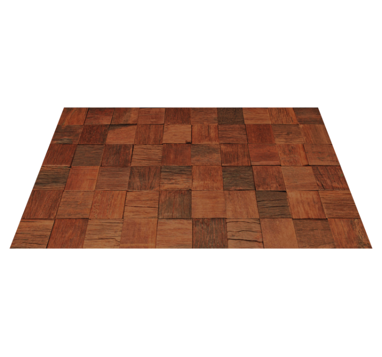 Square wood pattern wood effect vinyl rug - TenStickers