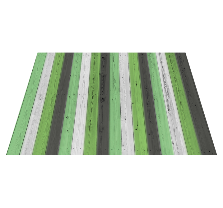 Green striped Panels wood vinyl rug - TenStickers