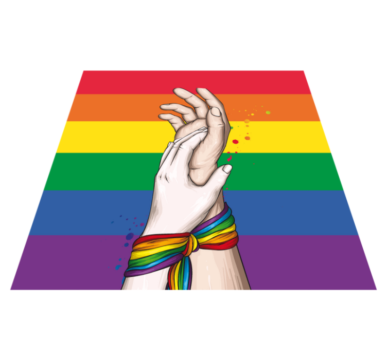 Unity hands rainbow event vinyl rug - TenStickers