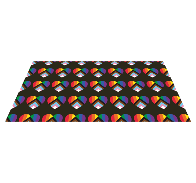 Colorful heart patterns teenager vinyl rug - TenStickers