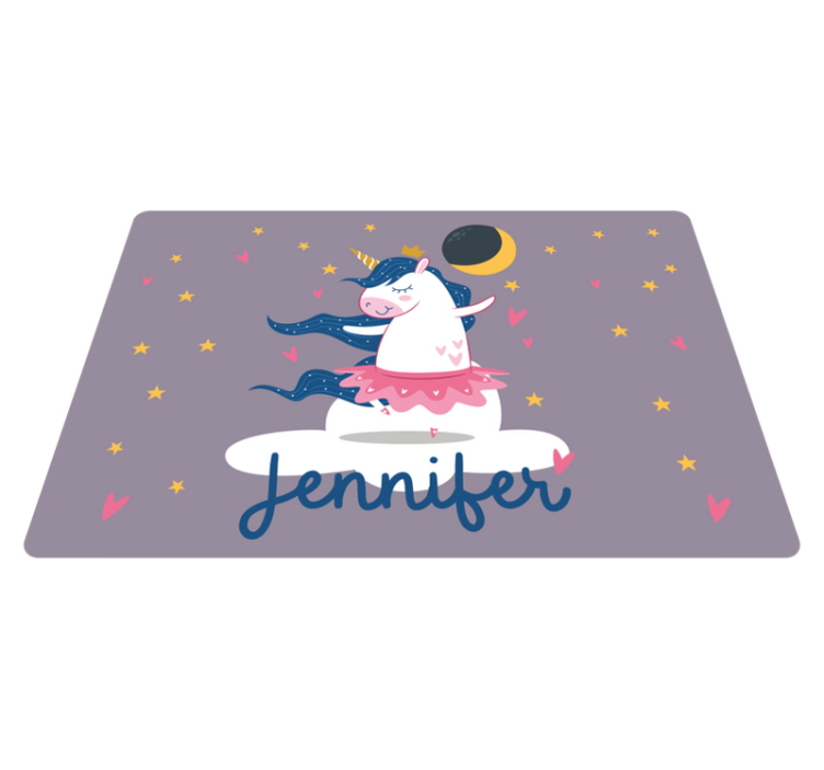 Custom dancing unicorn vinyl rug - TenStickers