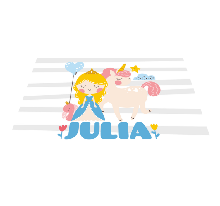 Custom unicorn and princess vinyl rug - TenStickers