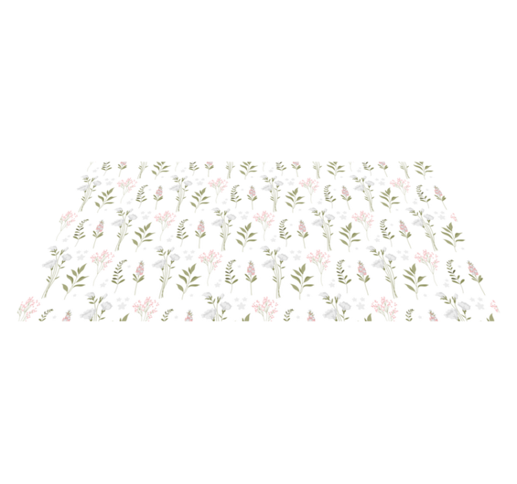 Patterned Aesthetic flower vinyl rug - TenStickers