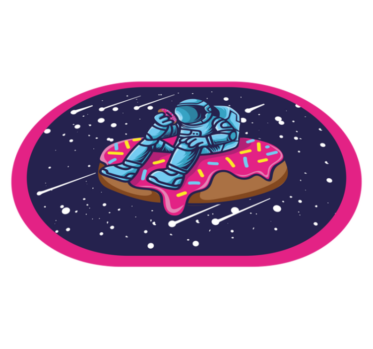 Astronaut On Donut teenager vinyl rug - TenStickers