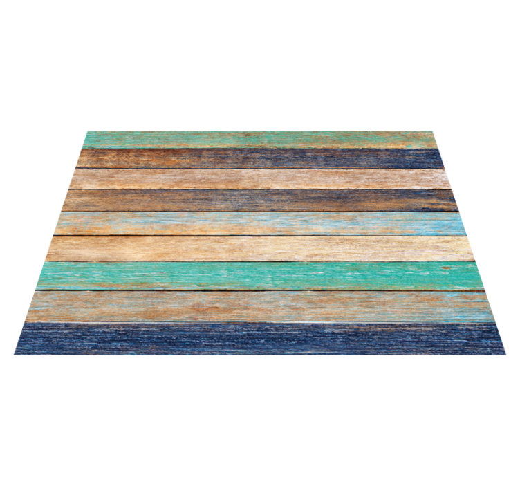 Wood vinyl rug in multi-tone wood planks - TenStickers