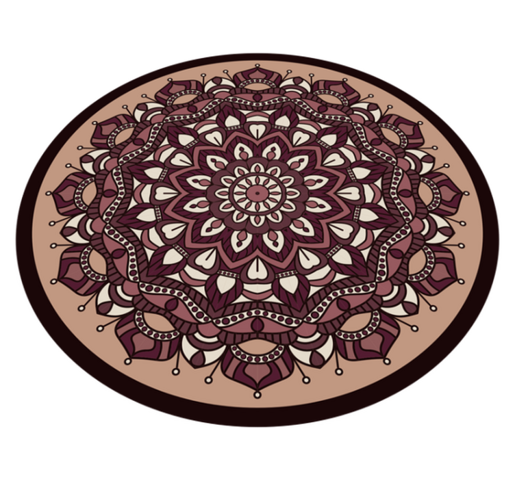 Brown complex motif mandala vinyl rug - TenStickers