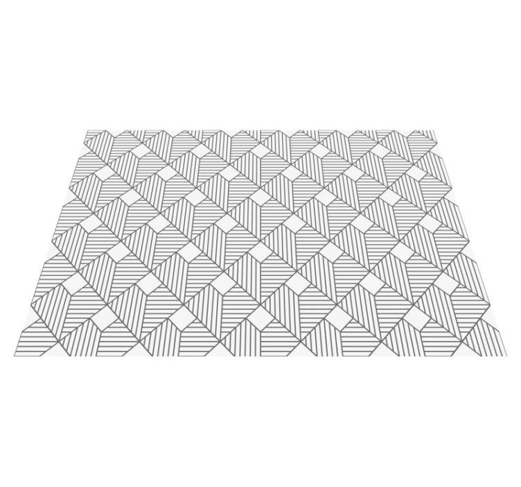 White regular shape pattern modern rug - TenStickers