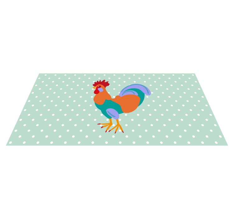 Animal vinyl rug with vibrant rooster art - TenStickers