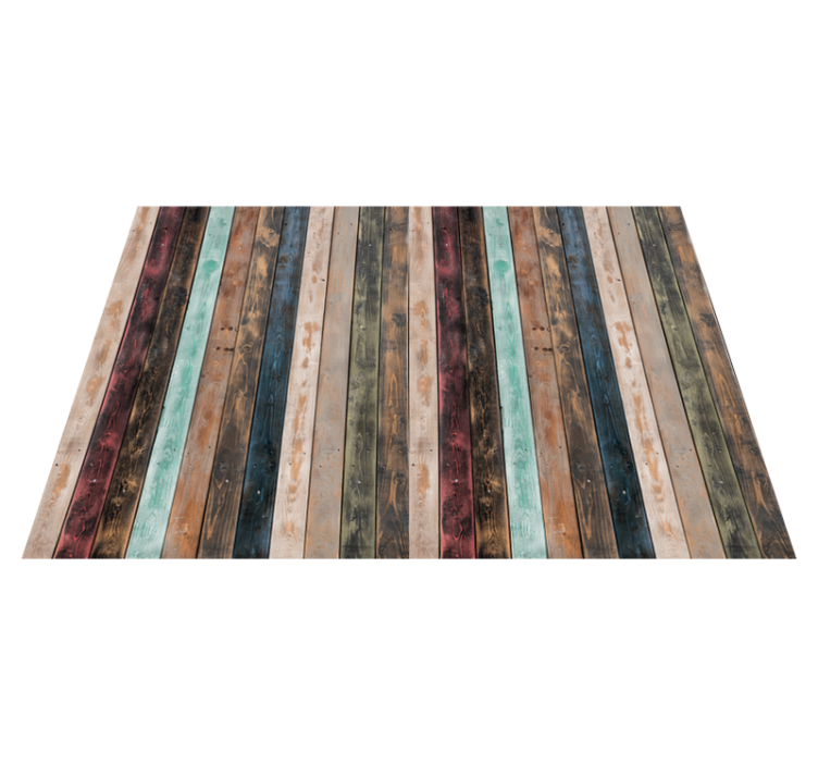 Colorful classic planks wood vinyl rug - TenStickers