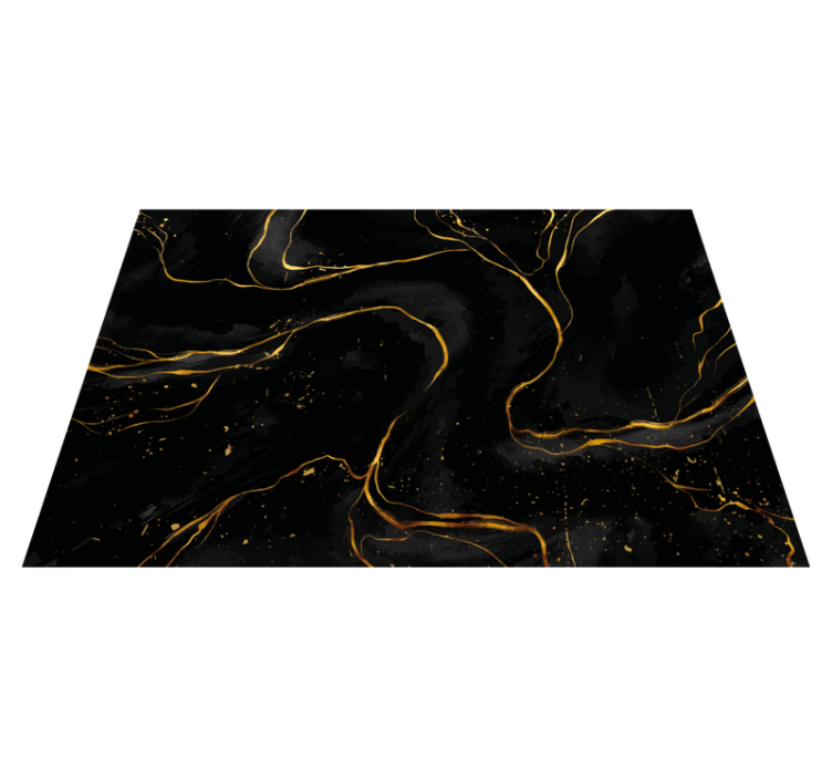 Golden Swirls marble vinyl rug - TenStickers