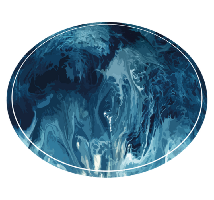 Ocean Blue Swirl nature vinyl rug - TenStickers