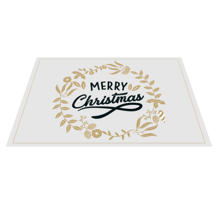 Joyful golden salutation christmas vinyl rug - TenStickers