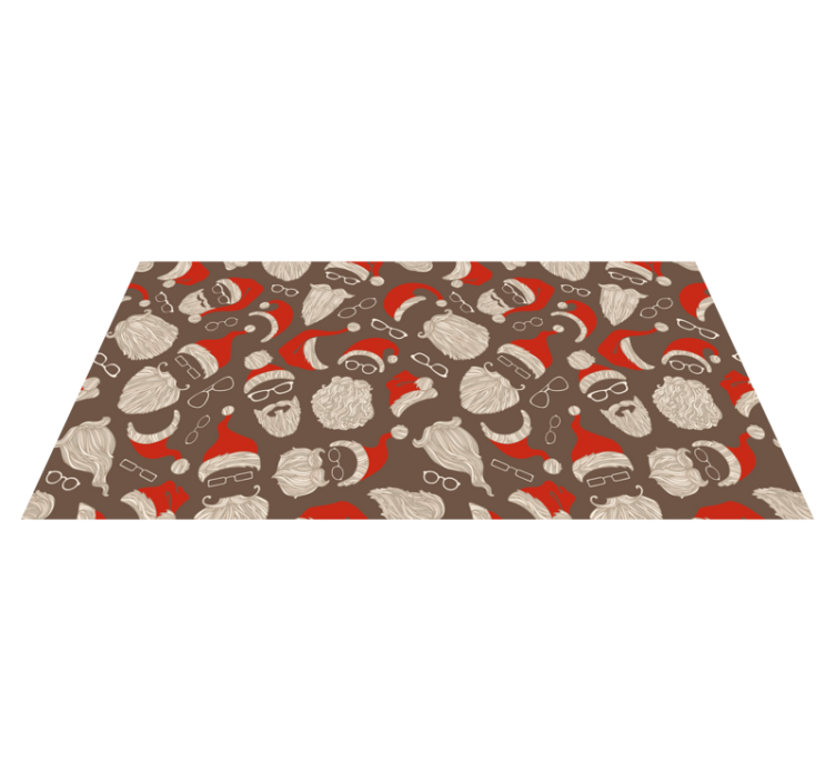 Santa Faces Pattern christmas vinyl rug - TenStickers