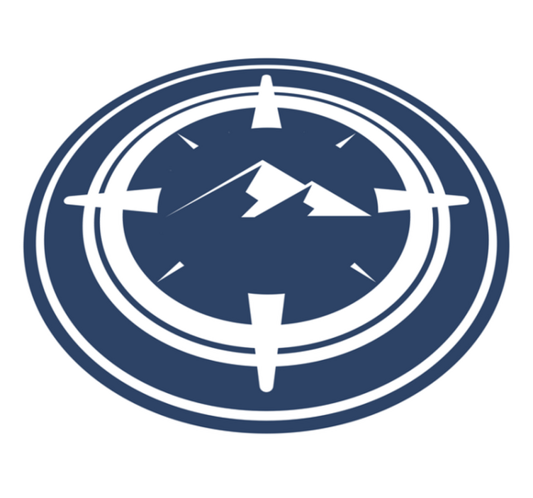 Compass Mountain Design circular vinyl rug - TenStickers