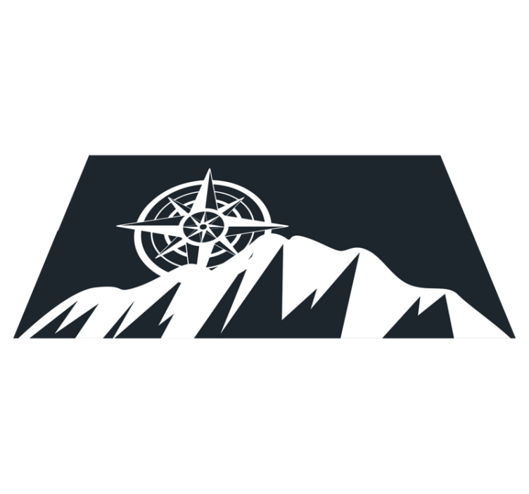 Compass Mountain Artwork modern vinyl rug - TenStickers