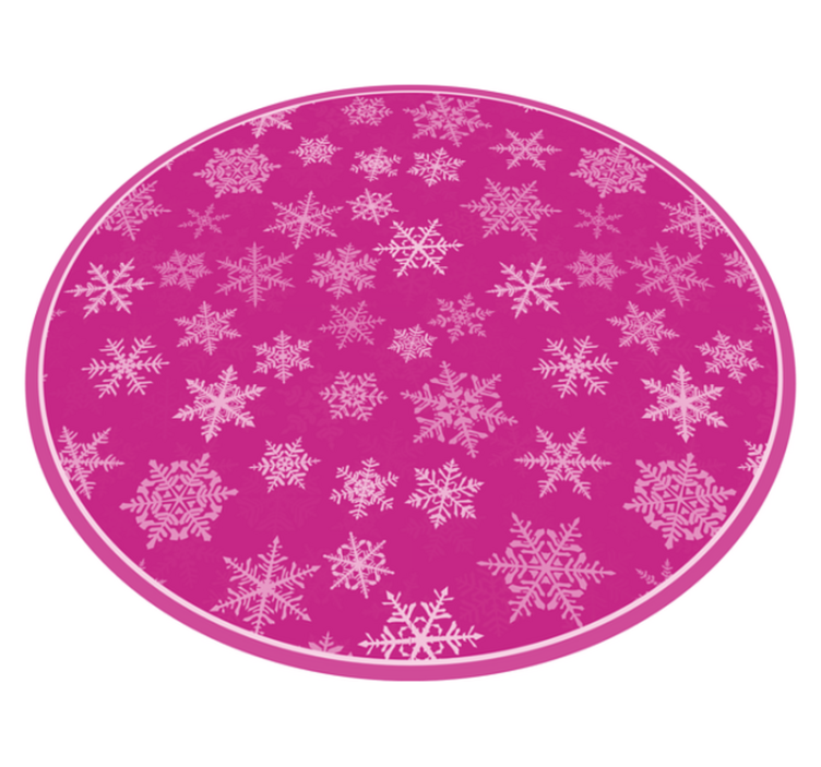 Pink snowflake pattern christmas vinyl rug - TenStickers