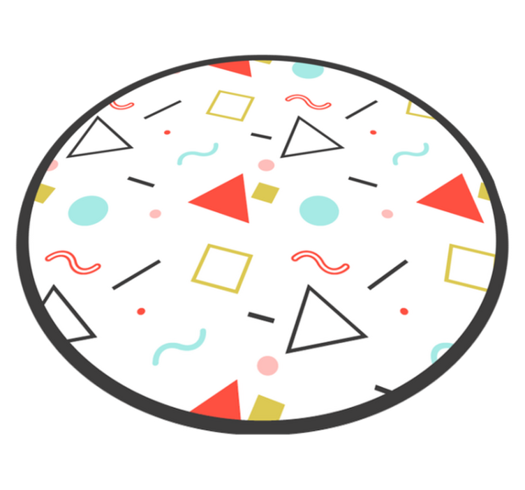 Colorful Geometric Figures geometric vinyl rug - TenStickers