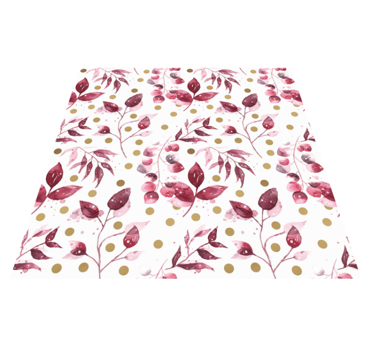 Flower vinyl rug botanical print design - TenStickers