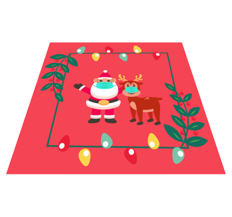 Santa Charm with mask christmas vinyl rug - TenStickers