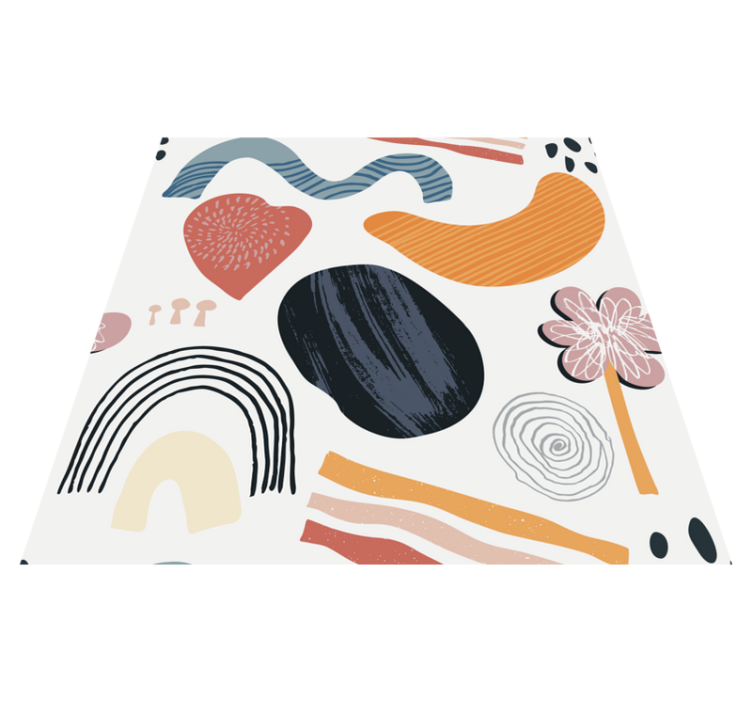 Abstract Shapes Ensemble modern vinyl rug - TenStickers