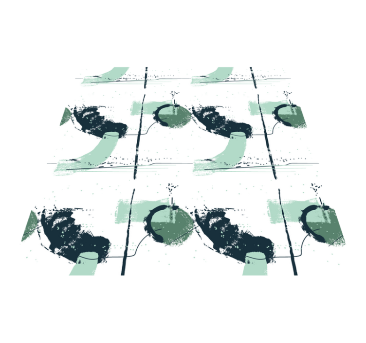 Abstract green strokes minimalist vinyl rug - TenStickers