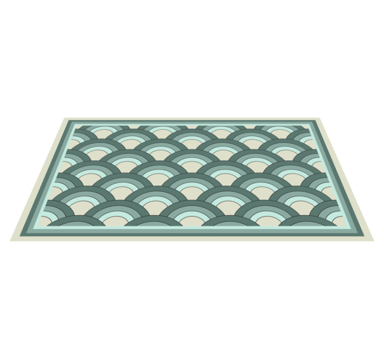 Stylish Geometric Waves mosaic vinyl rug - TenStickers