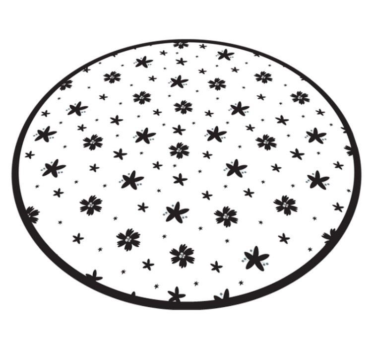 Flower vinyl rug floral star design - TenStickers