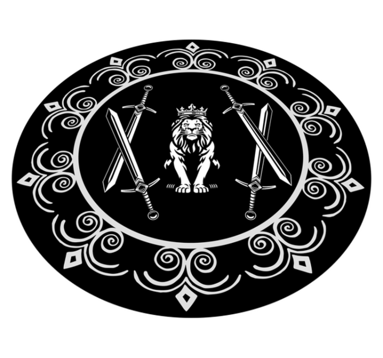 Majestic Lion Emblem circular vinyl rug - TenStickers