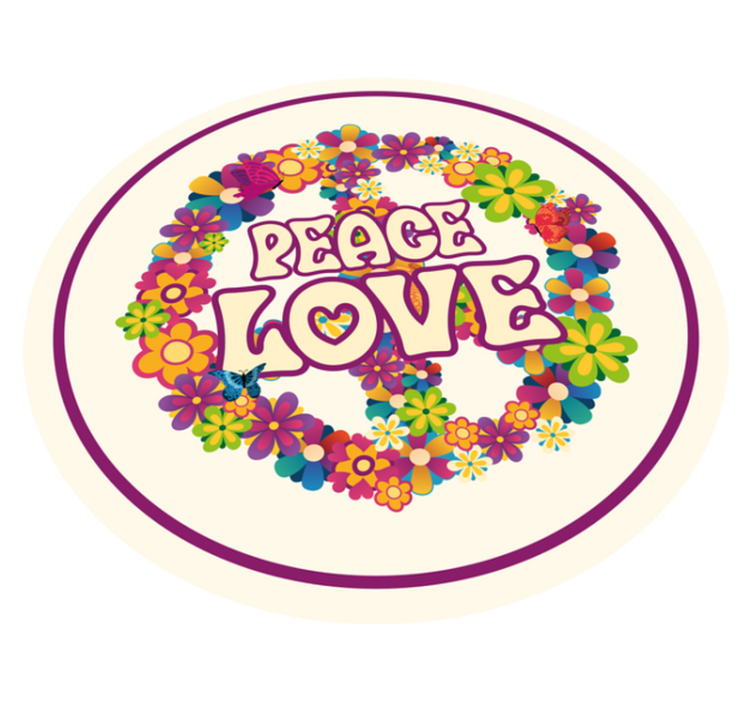 Peaceful Message flower vinyl rug - TenStickers
