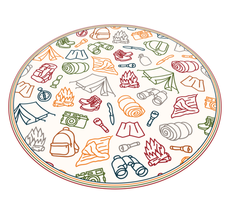 Adventure gear icons vinyl rug - TenStickers