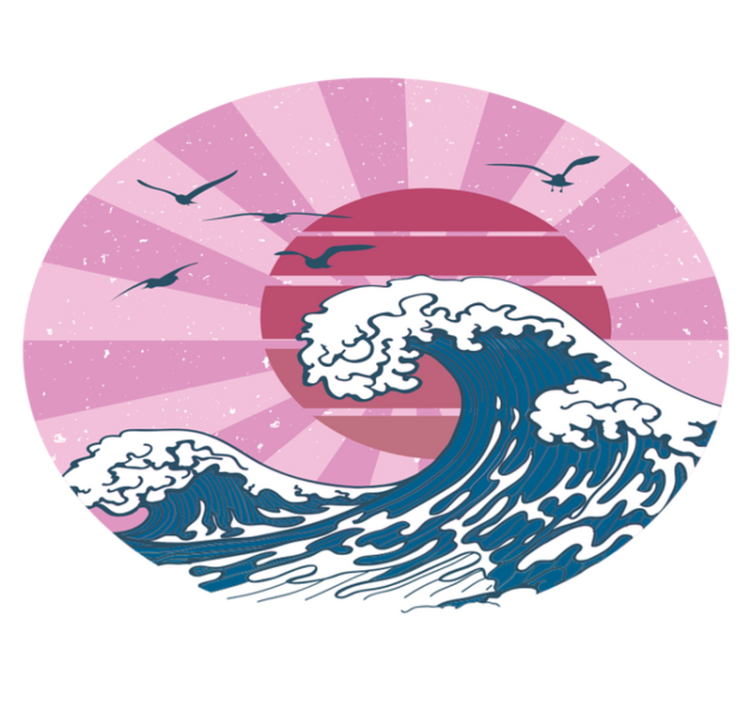 The great pink retro wave vintage rug - TenStickers