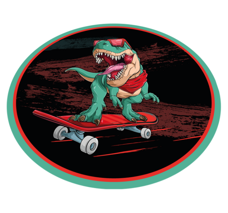 Cool Skateboarding Dinosaur teenager vinyl rug - TenStickers