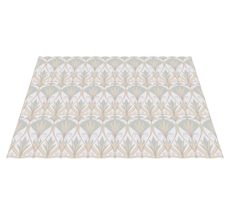 Elegant Floral Inspiration minimalist vinyl rug - TenStickers