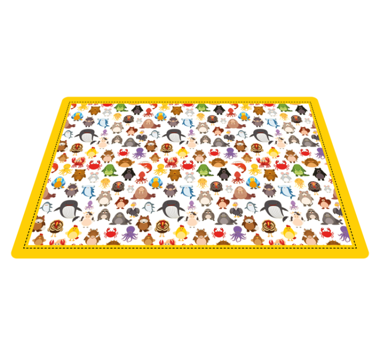 Adorable Creature Figures animal vinyl rug - TenStickers