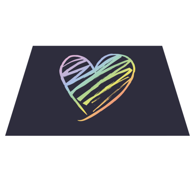 Rainbow heart teenager vinyl rug - TenStickers