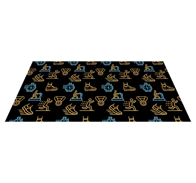 Fitness icons pattern teenager vinyl rug - TenStickers