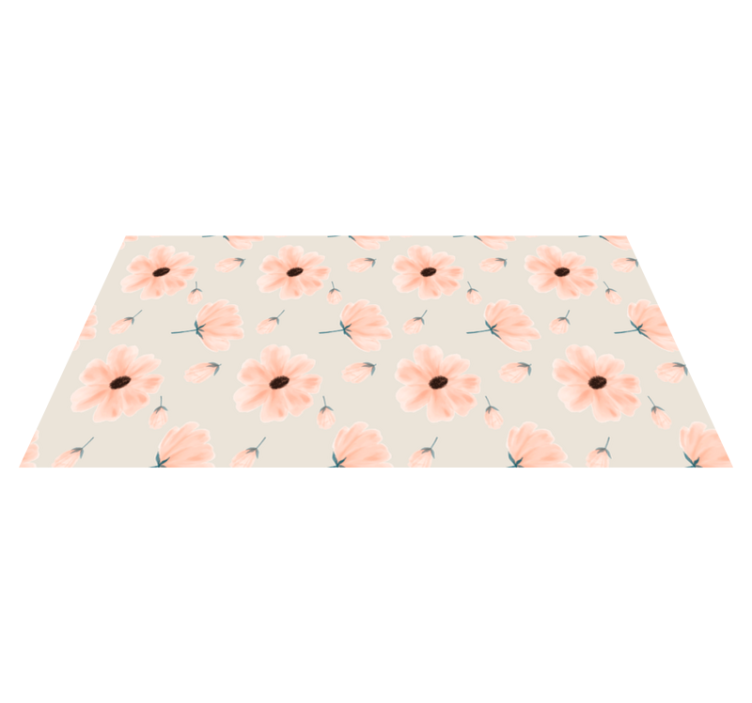 Gentle Motif flower vinyl rug - TenStickers