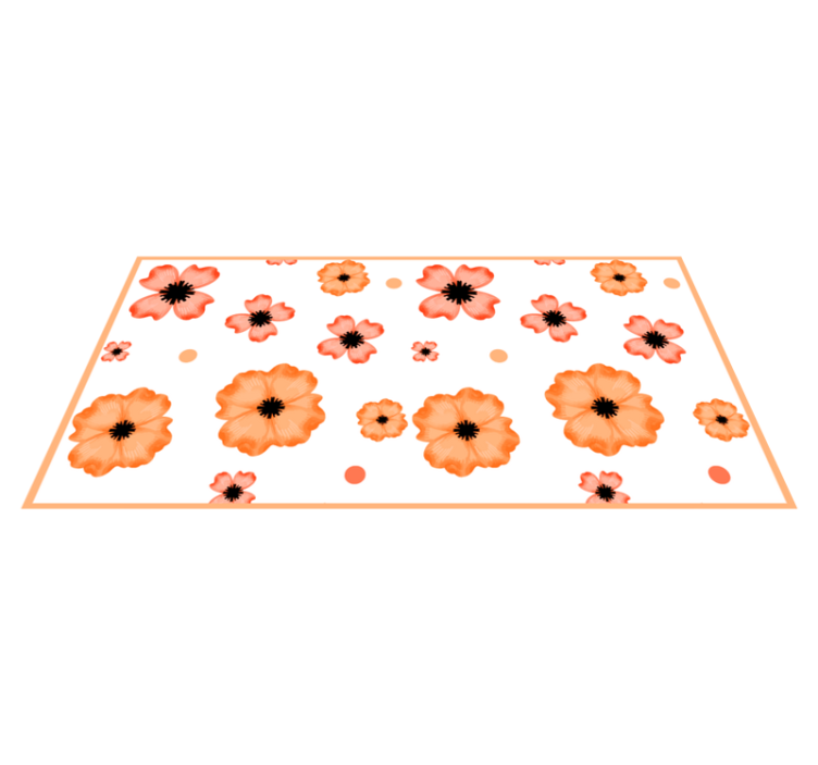 Patterned background flower vinyl rug - TenStickers