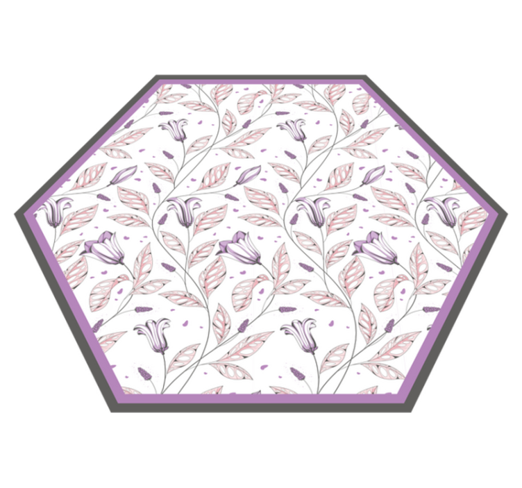 Flower vinyl rug elegant botanical design - TenStickers