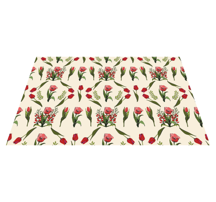Bloom Motif flower vinyl rug - TenStickers