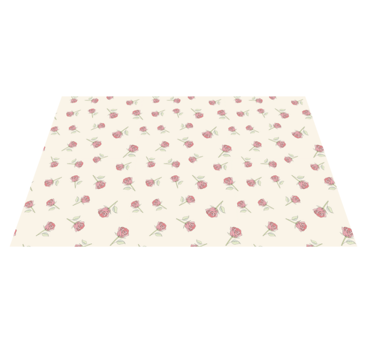Charming Rose Pattern flower vinyl rug - TenStickers