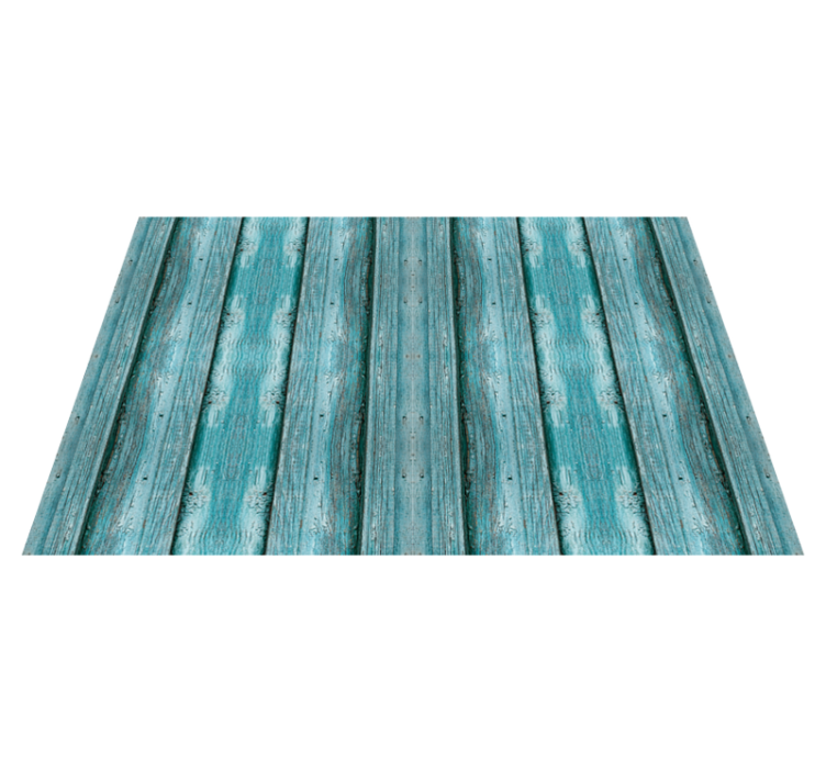 Distressed blue motif wood vinyl rug - TenStickers