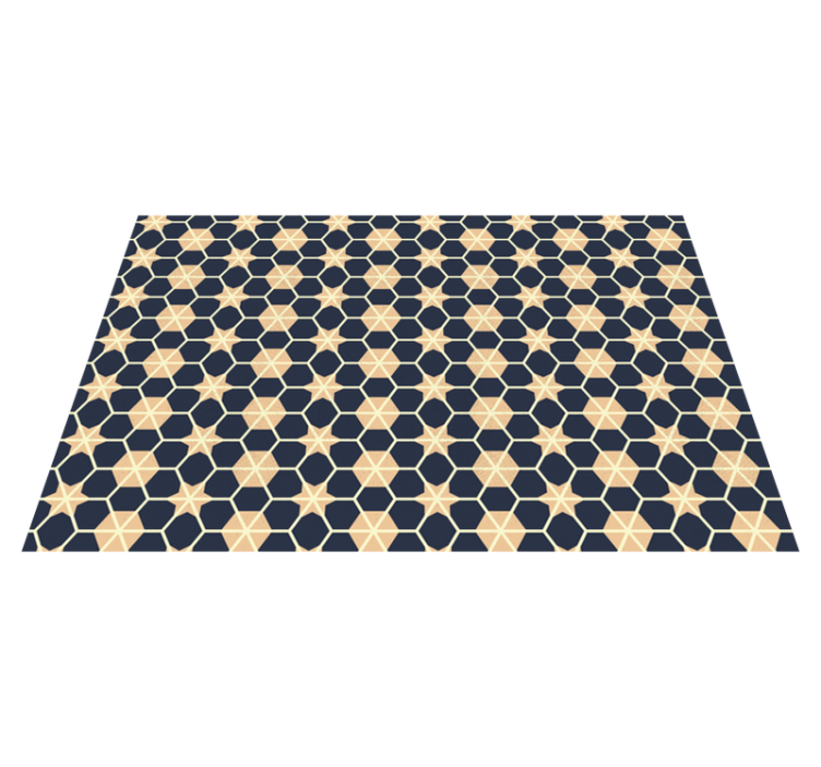 Hexagon star pattern geometric vinyl rug - TenStickers