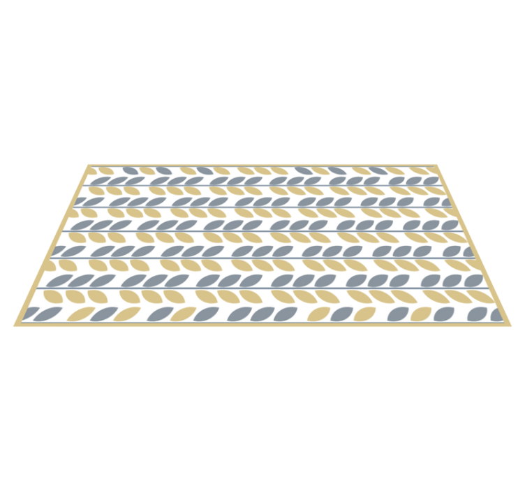 Grey and yellow vertical leaves  vinyl rug - TenStickers