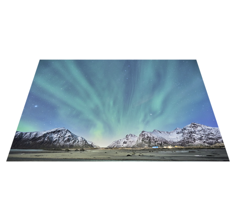 Aurora light in mountains  bedroom rug - TenStickers